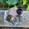 Quartz Mini Sphere Set, Clear, Smoky, Rose, Amethyst, Green Aventurine w/ Bowl - Image 3