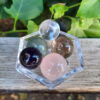 Quartz Mini Sphere Set, Clear, Smoky, Rose, Amethyst, Green Aventurine w/ Bowl - Image 2