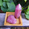 Rhodonite Point & Heart Combo, Deep Healing, Love, Trust, Altruism, Peace, Gifts - Image 2