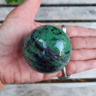Ruby Zoisite Sphere w/ stand, Rebirth, Growth, Abundance, Spiritual Connection