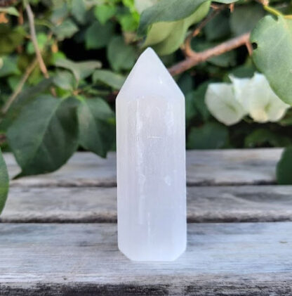 Selenite (Satin Spar) Generator M / Point, Higher Realm Connection, Clearing
