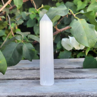 Selenite (Satin Spar) Generator S / Point, Higher Realm Connection, Clearing