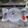 Selenite / Satin Spar Triple Moon Bowl, Clearing, Cleansing, Peace, Higher Realm Connection - Image 7