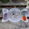 Selenite / Satin Spar Triple Moon Bowl, Clearing, Cleansing, Peace, Higher Realm Connection - Image 8