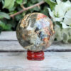 Ocean Jasper Sphere w/Caves Happiness, Joy, Uplifting, Healthier Habits, Release - Image 6