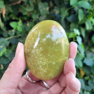 Green Opal Palm Stone, Calming, Heart Healing, Stress Relief, Love, Meditation