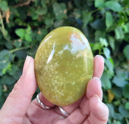 Green Opal Palm Stone, Calming, Heart Healing, Stress Relief, Love, Meditation