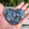 Larvikite Heart, Manifestation, Protection, Grounding, Stress Relief, Palm Stone