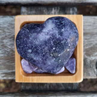 Lepidolite Heart Set, Stress Relief, Dream Recall, Higher Perspective, Palm Stone