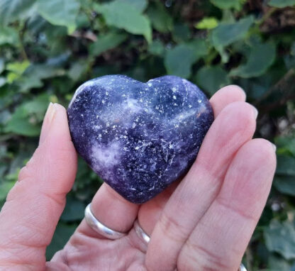 Lepidolite Heart Set, Stress Relief, Dream Recall, Higher Perspective, Palm Stone