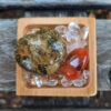 Ocean Jasper Heart & Carnelian Tumble Set, Happiness, Joy, Motivation, Clr Qrtz