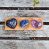 Sweet Dreams Combo, Lepidolite Heart, Amethyst Heart, Sodalite Tumble, Tray