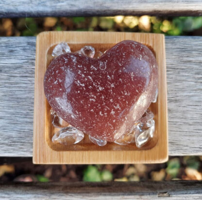 Strawberry Quartz Heart Set, Universal Love, Spiritual Self Alignment, Palm Stone
