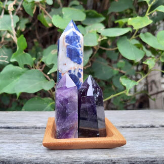 Ultimate Night Stand Generator Set, Sodalite, Lepidolite, Amethyst, Peaceful ZZZs