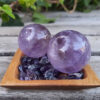Amethyst Sphere Duo M, Meditation Set, Spiritual Awareness, Peace, Calming, Hope