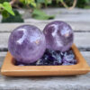 Amethyst Sphere Duo M, Meditation Set, Spiritual Awareness, Peace, Calming, Hope - Image 4