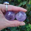 Amethyst Sphere Duo M, Meditation Set, Spiritual Awareness, Peace, Calming, Hope - Image 7