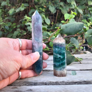 Fluorite Double Terminated Wand, Generator / Point / Tower & Octahedron Combo