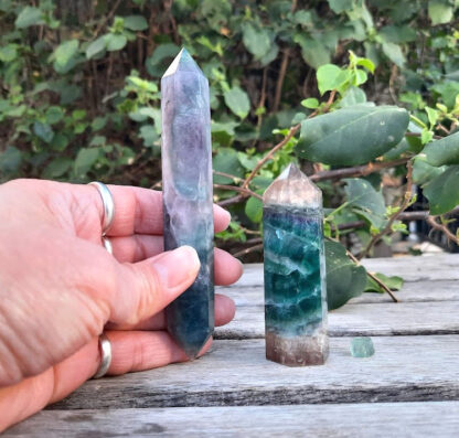 Fluorite Double Terminated Wand, Generator / Point / Tower & Octahedron Combo