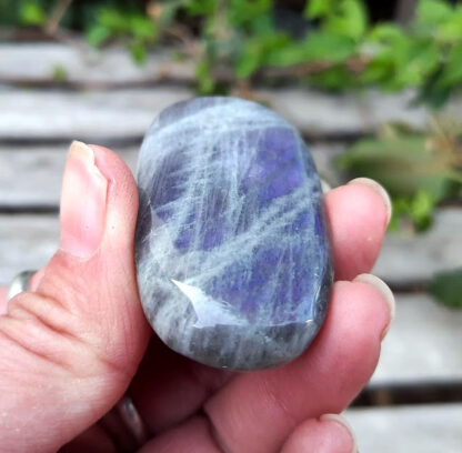 Labradorite Mini Palm Stone, Purple Flash, Higher Realms, Transformation