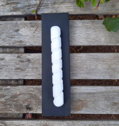 Selenite Spiral Carved Wand, Higher Realm Connection, Peace, Clarity, Clearing