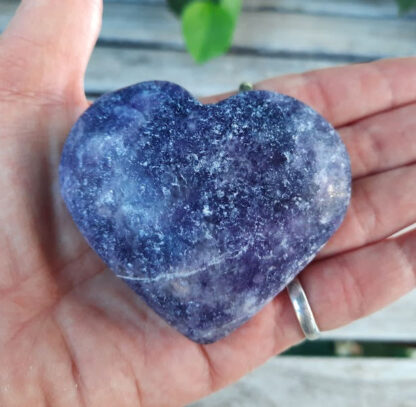 Lepidolite Heart / Palm Stone, Stress Relief, Dream Recall, Higher Perspective, Peace