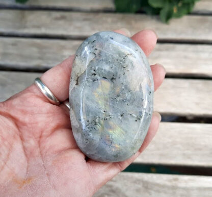Labradorite Palm Stone, Transformation, Full Potential, Higher Realm Connection