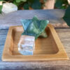 Green Aventurine Merkaba & Clear Quartz Cube Set, Abundance, Luck, Intuition, Higher Realms - Image 2