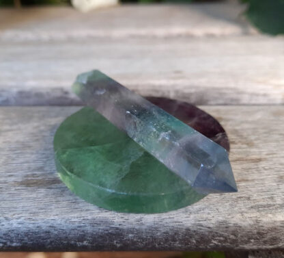 Rainbow Fluorite Double Terminated Wand & Charging Disc, Soul Purpose, Intuition