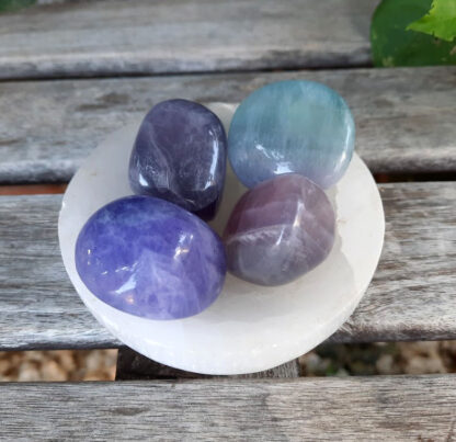 1 Large Fluorite Tumble, Soul Purpose, Intuition, Source Connection, Clarity