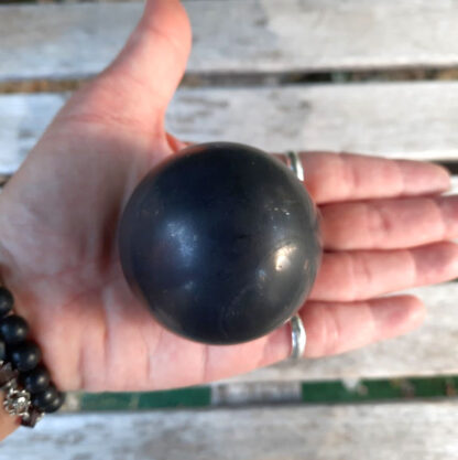 Shungite w/ Pyrite Sphere, EMF Protection, Purification, Clearing, Confidence