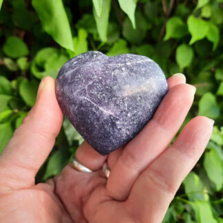 Lepidolite Heart / Palm Stone, Stress Relief, Dream Recall, Higher Perspective