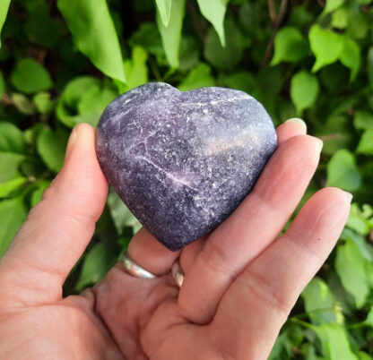 Lepidolite Heart / Palm Stone, Stress Relief, Dream Recall, Higher Perspective