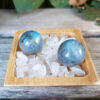 Labradorite Sphere Duo w/ Moonstone Chip Stones, Transformation, Full Potential