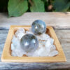 Labradorite Sphere Duo w/ Moonstone Chip Stones, Transformation, Full Potential - Image 3