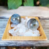 Labradorite Sphere Duo w/ Moonstone Chip Stones, Transformation, Full Potential - Image 4