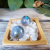 Labradorite Sphere Duo w/ Moonstone Chip Stones, Transformation, Full Potential - Image 5