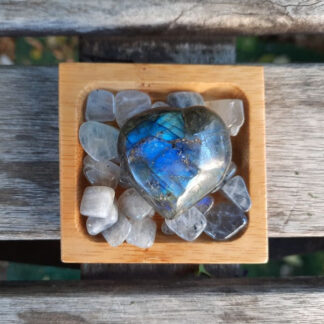 Labradorite Heart Set, Transformation, Higher Realm Connection, Full Potential