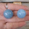 Aquamarine Sphere Duo (S) w/ Morganite Chip Stones, Creativity, Intuition, Calming, Meditation Set - Image 9