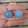 Aquamarine Sphere Duo (S) w/ Morganite Chip Stones, Creativity, Intuition, Calming, Meditation Set - Image 10