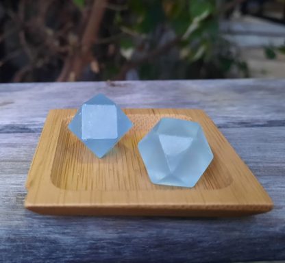 Aquamarine Cuboctahedron Duo Set, Creativity, Intuition, Calming, Meditation Set