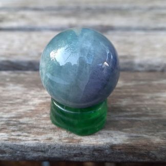 Rainbow Fluorite Sphere w/ Fluorite Stand, Soul Purpose, Intuition, Source Connection
