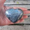 Labradorite Heart Palm Stone, Purple / Blue / Pink / Orange Flash, Transformation - Image 2