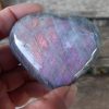 Labradorite Heart Palm Stone, Purple / Blue / Pink / Orange Flash, Transformation - Image 3