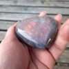 Labradorite Heart Palm Stone, Purple / Blue / Pink / Orange Flash, Transformation - Image 9