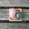 Green Aventurine & Rose Quartz Egg Duo, Abundance, Love, Healing - Image 5