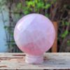 Rose Quartz Sphere L w/ Rose Quartz Stand, Love, Nurturing, Stress Relieving, Heart - Image 3