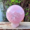 Rose Quartz Sphere L w/ Rose Quartz Stand, Love, Nurturing, Stress Relieving, Heart - Image 4