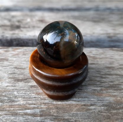 Tiger's Eye Sphere w/ Tiger's Eye Stand, Mental Clarity, Courage, Luck, Wealth