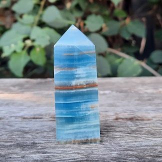 Lemurian Blue Calcite Obelisk / Aquatine / Blue Onyx, Higher Realm Connection G